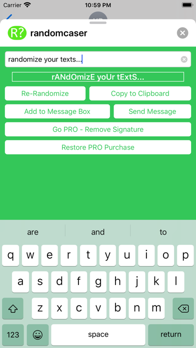 RandomCaser app screenshot