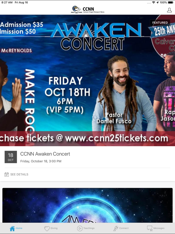 Calvary Chapel Newport News iPad screenshot 1 - Lifestyle app