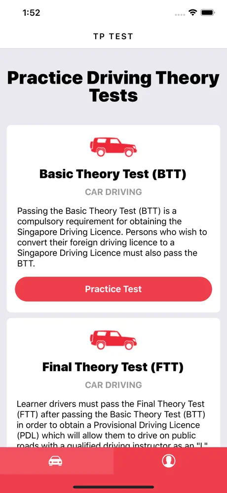 TP Test - BTT, FTT, RTT & PDVL