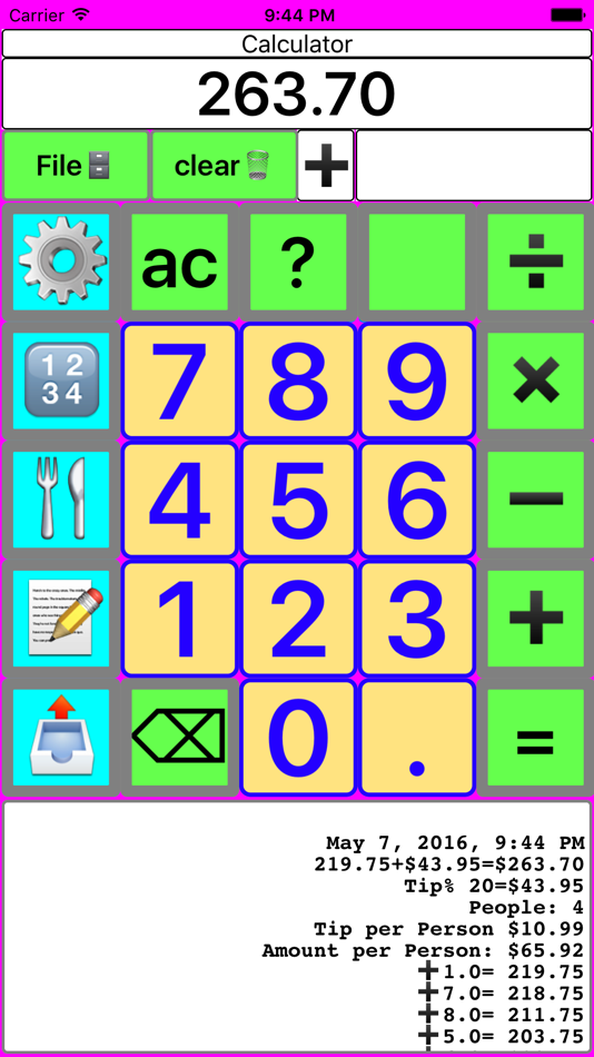 #1. colorCalcBasic (iOS) Podle: mishel munayyer