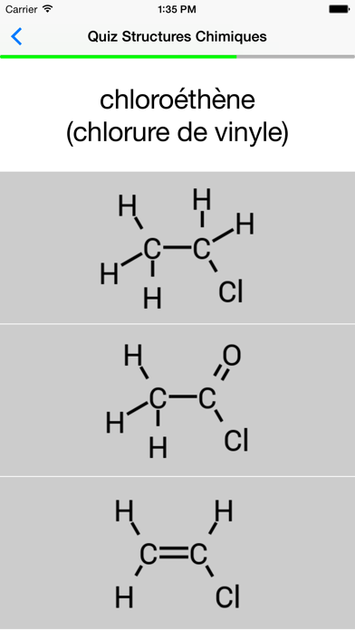 Screenshot #2 pour Quiz Structures Chimiques