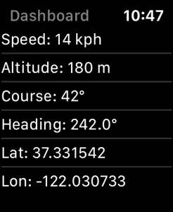 GPS Location Dashboard screenshot #1 for Apple Watch