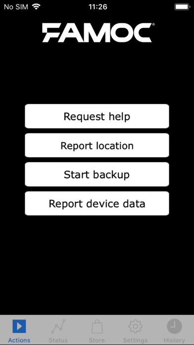 FAMOC app screenshot