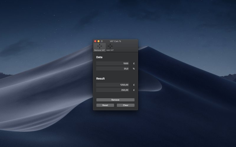 VAT Calc % screenshot 2