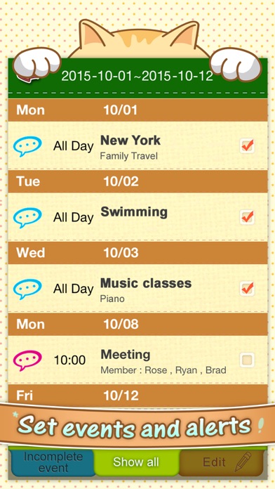 Catlendar & Diary Lite Screenshot