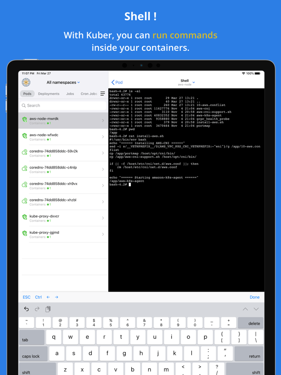 Kuber - Kubernetes Dashboard iPad screenshot 5 - Developer Tools app