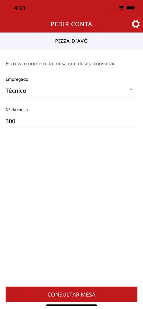 WinRest Pedir Conta