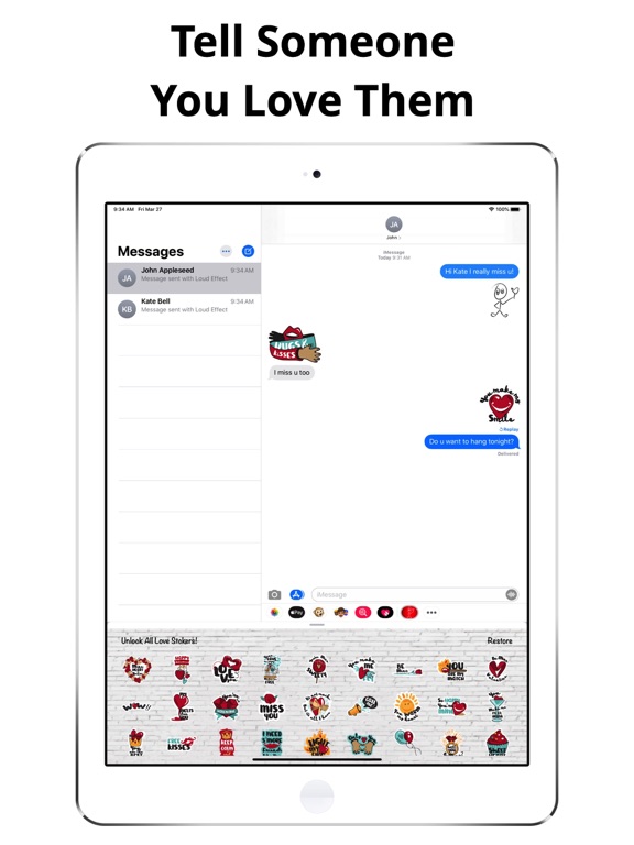Screenshot #6 pour Love Stickers Share Feelings