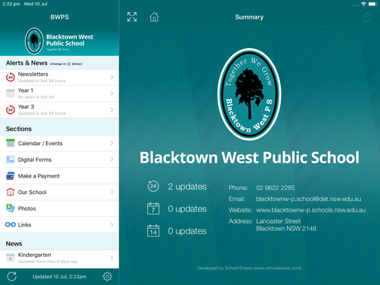 Blacktown West Public School iPad screenshot