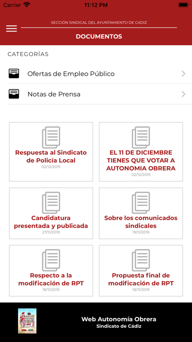 Sindicato Autonomía Obrera Screenshot