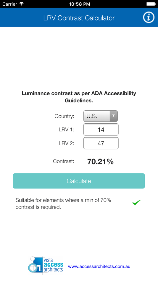 #2. LRV Contrast Calculator (iOS) 由: Behzad Gorimar