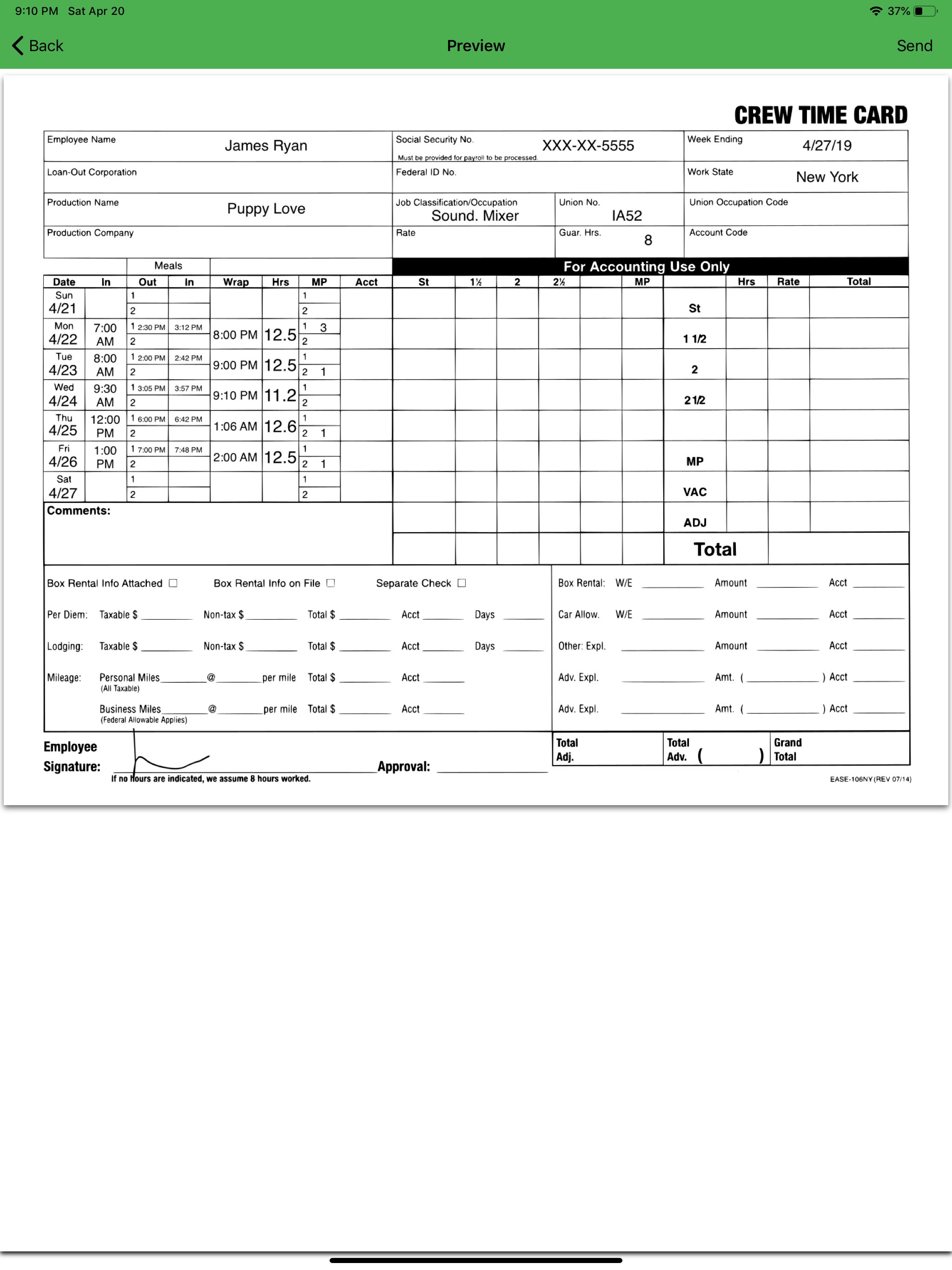 Timecard Buddy