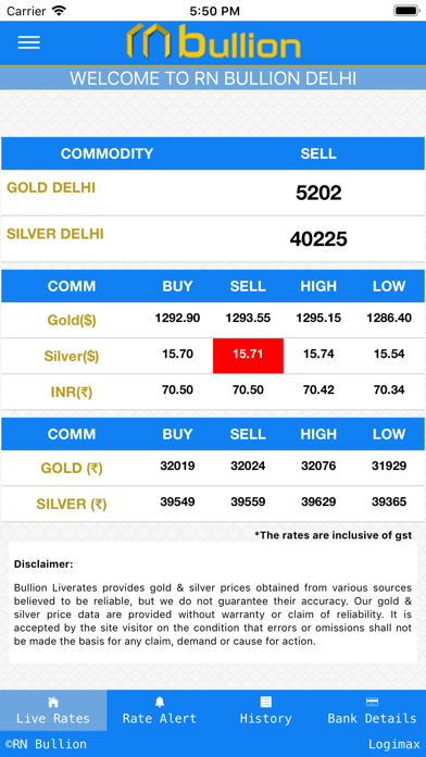 RN Bullion Screenshot