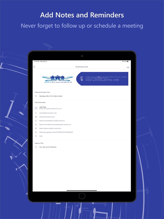 BizConnect Card Scanner iPad screenshot 7 - Business app
