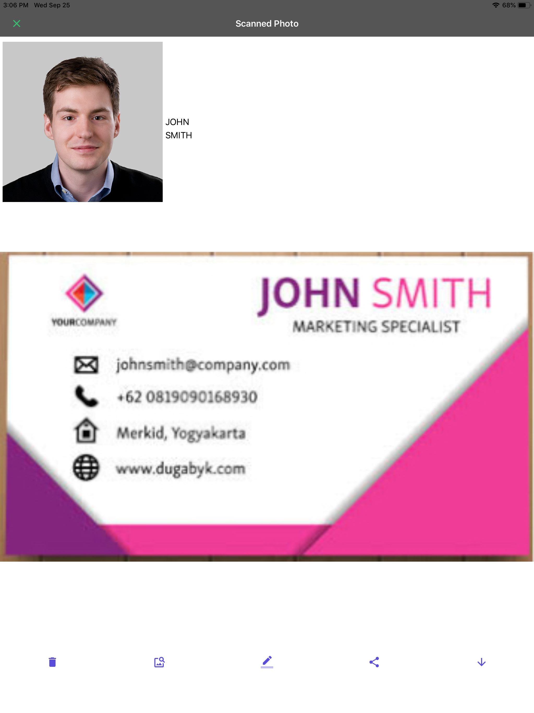 Business Card Reader, Scanner