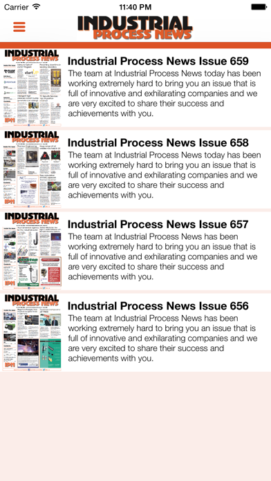 Industrial Process News Screenshot