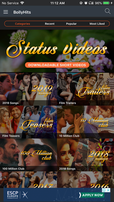 Screenshot #1 pour BollyHits: Hindi Videos 2022