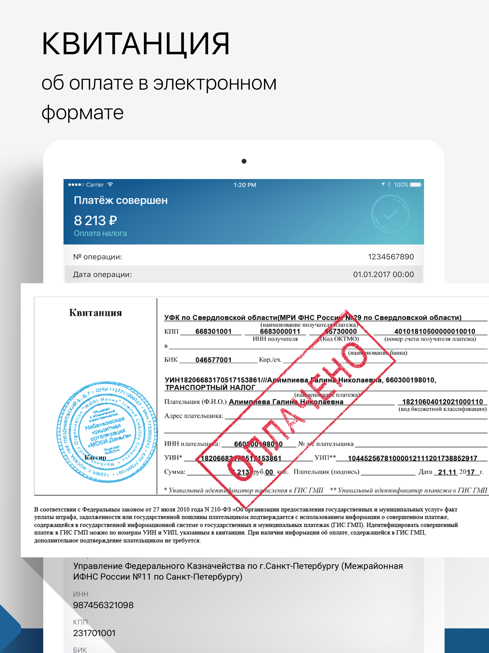 Оплата налогов ФНС России