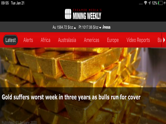 Creamer Media's Mining Weekly iPad screenshot 4 - News app