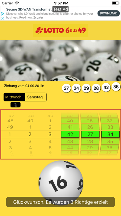 Der Lottozahlen-Checker Screenshot