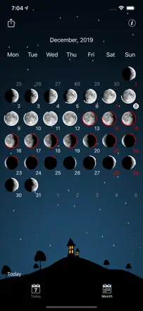 Sky and Moon phases calendar: Screenshot 3 von 3