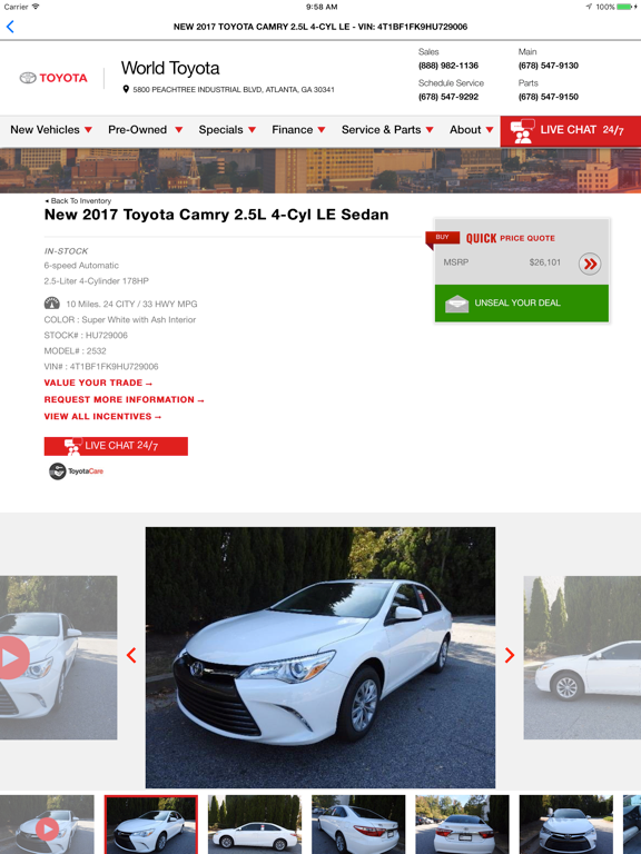 World Toyota Dealer App iPad screenshot 4 - Shopping app