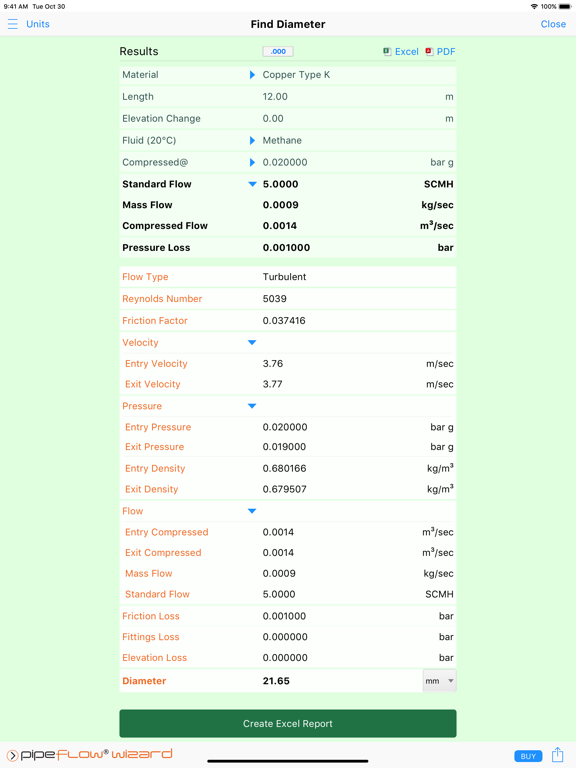 Pipe Flow Wizard - Calculator iPad screenshot 4 - Utilities app