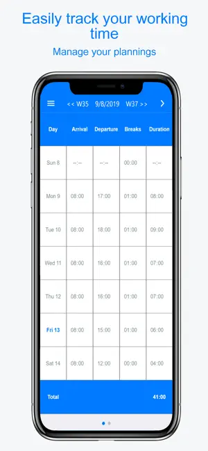 Planningify : Work timesheet18+_1