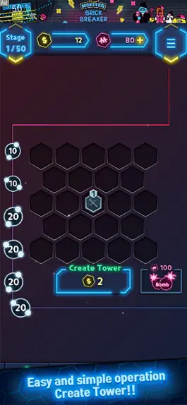 Game screenshot Neon Merge Defense apk