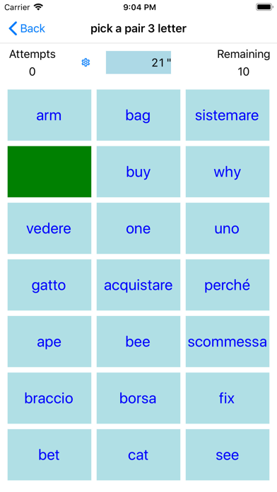 PickAPair Italian - English Screenshot