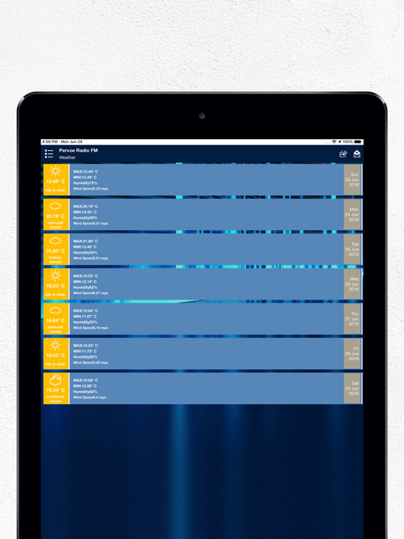 Pervoe Radio FM iPad screenshot 7 - Music app