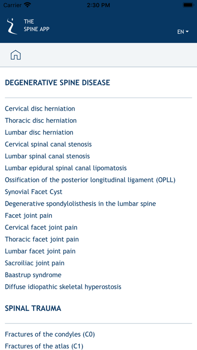 The SpineApp iPhone screenshot 2 - Medical app