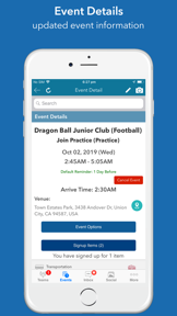 InstaTeam sports team manager screenshot