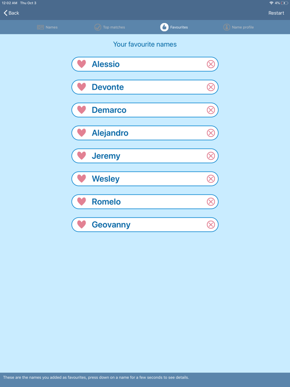 Baby Name Genie iPad screenshot 4 - Lifestyle app