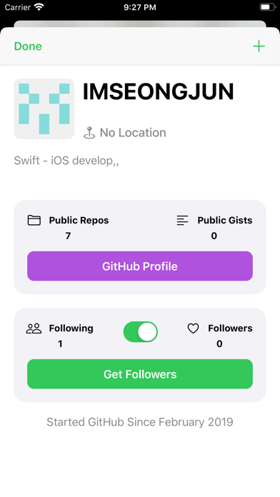 Followers for GitHub iPhone screenshot 2 - Reference app