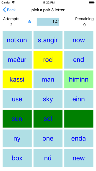 PickAPair Icelandic - English Screenshot