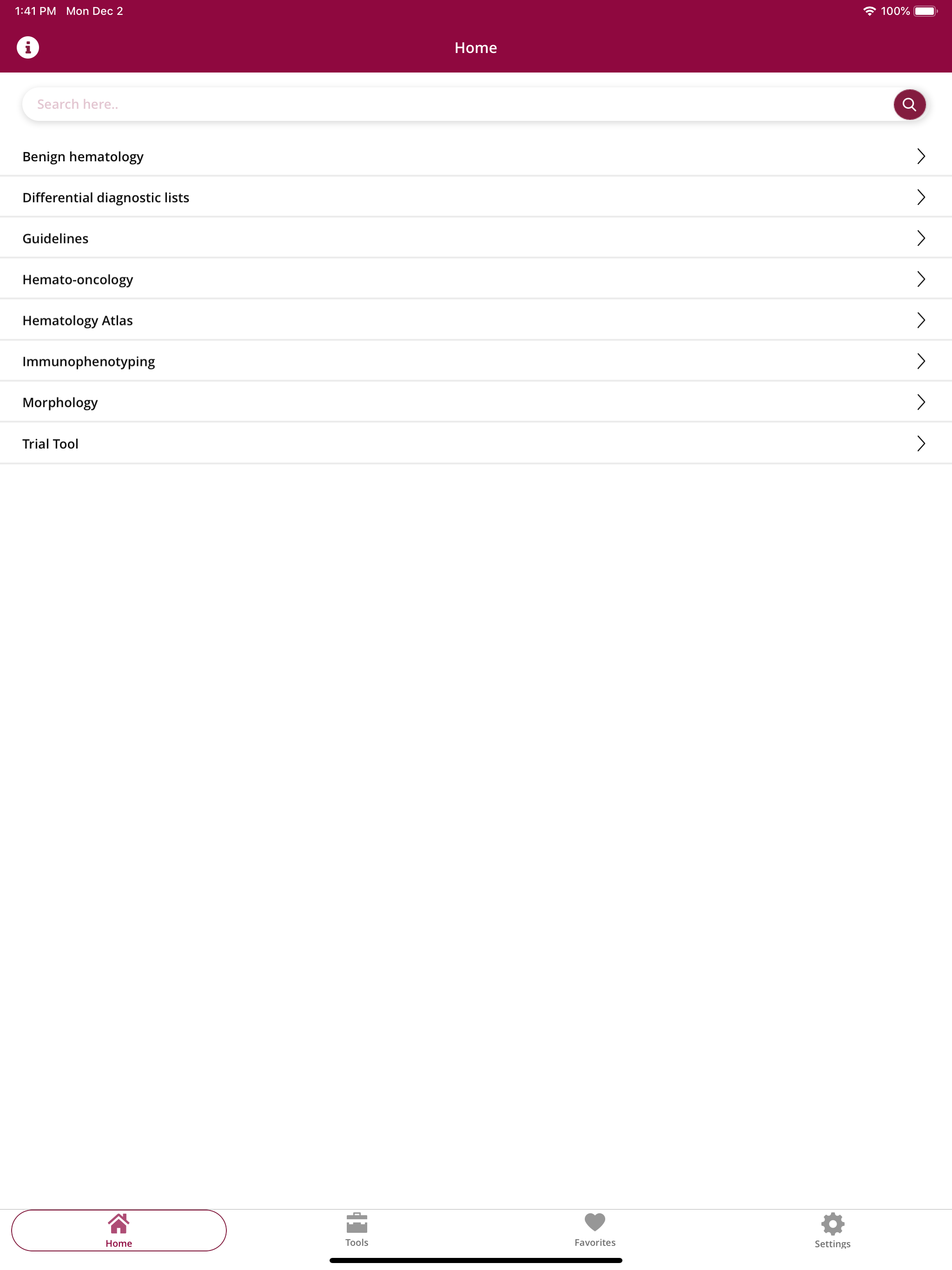 Hematology app
