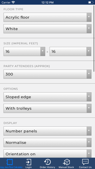 Grumpy Joes Floor Calculator iPhone screenshot