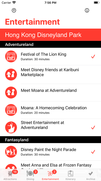 Screenshot #3 pour ThemePark Checklist: Hong Kong