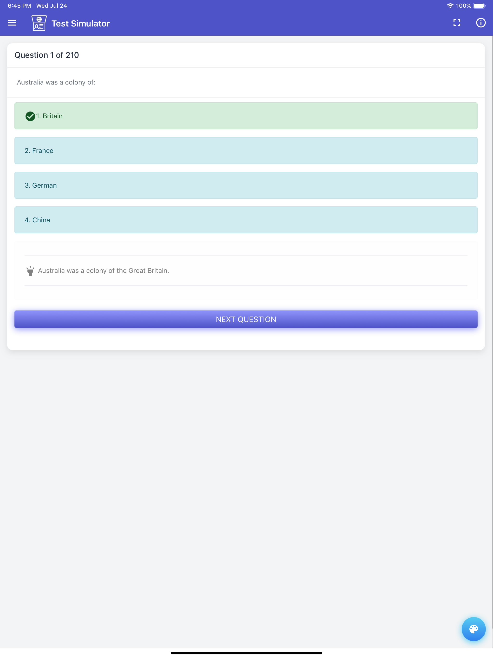 Australian Citizenship Tests screenshot 12