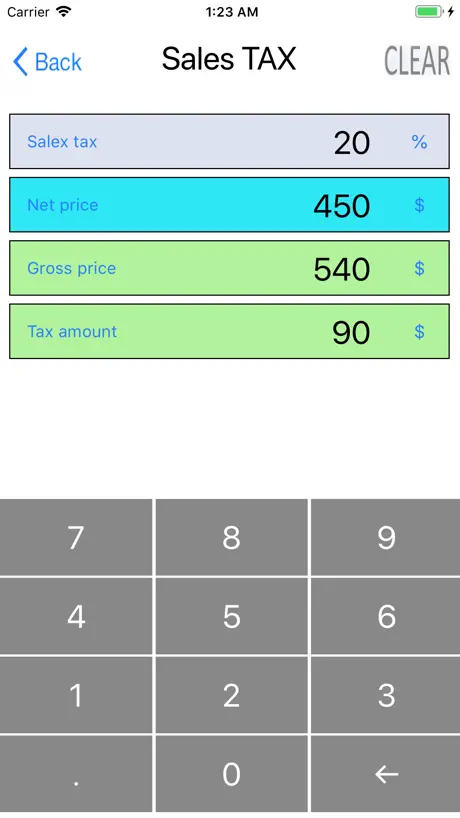 Simple percentage calculator