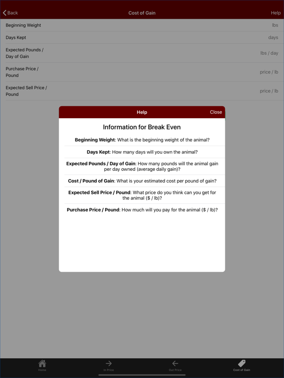 MSUES Break Even iPad screenshot