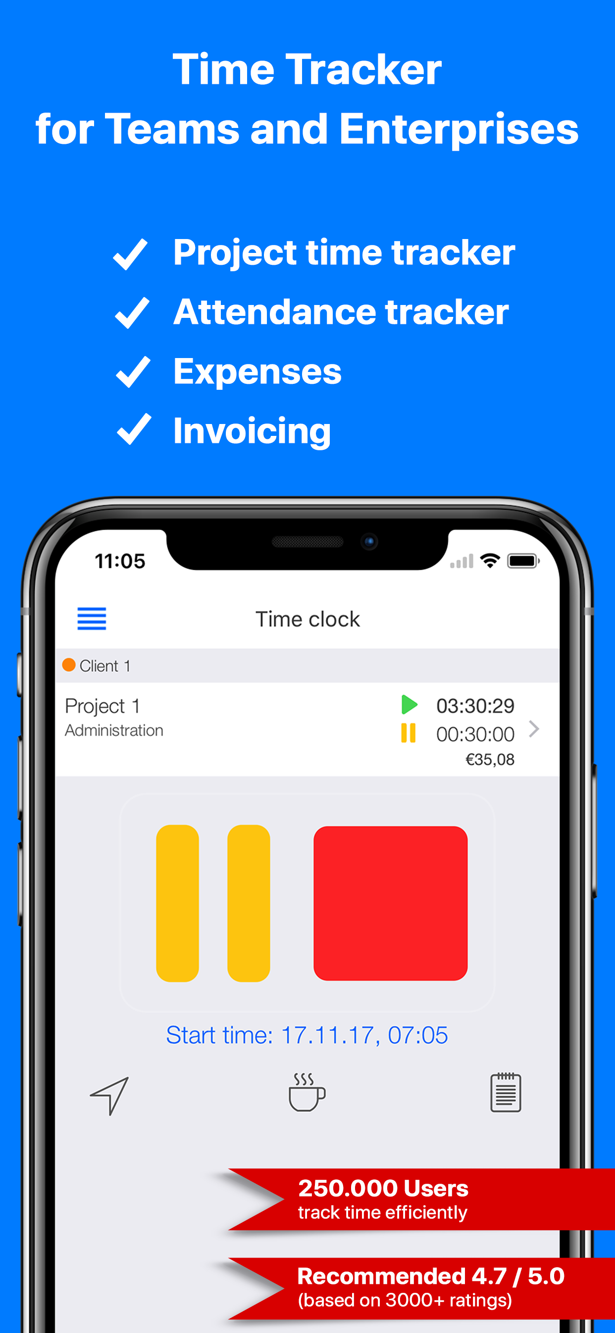 TimeTrack - Time tracker