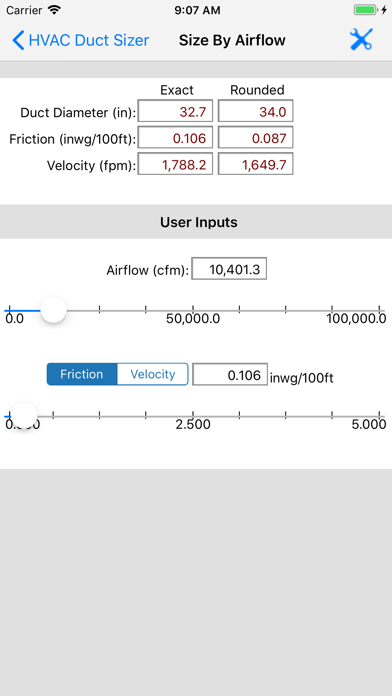 HVAC Duct Sizer Screenshot 7