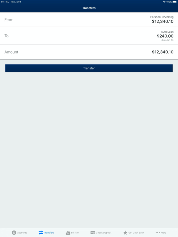 BancFirst Mobile iPad screenshot 4 - Finance app