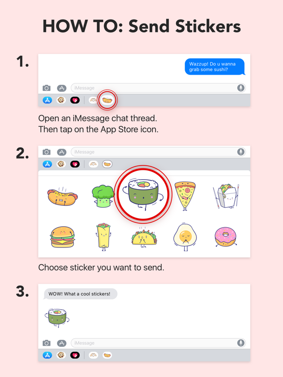 Sweetie-pie Food Stickers iPad screenshot 4 - Stickers app