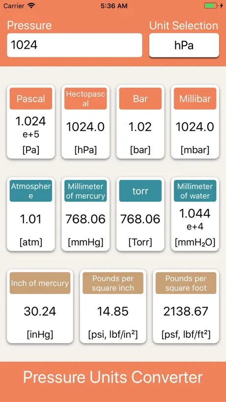 Pressure Units Converter