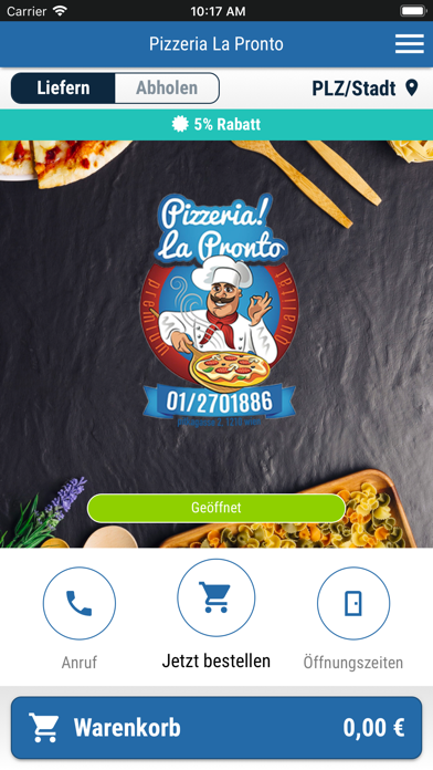 Pizzeria La Pronto Screenshot 1 - AppWisp.com Pizzeria La Pronto Screenshot 1 - AppWisp.com