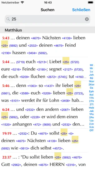 Screenshot von Importantia Strong-Bibel auf dem iPhone 4
