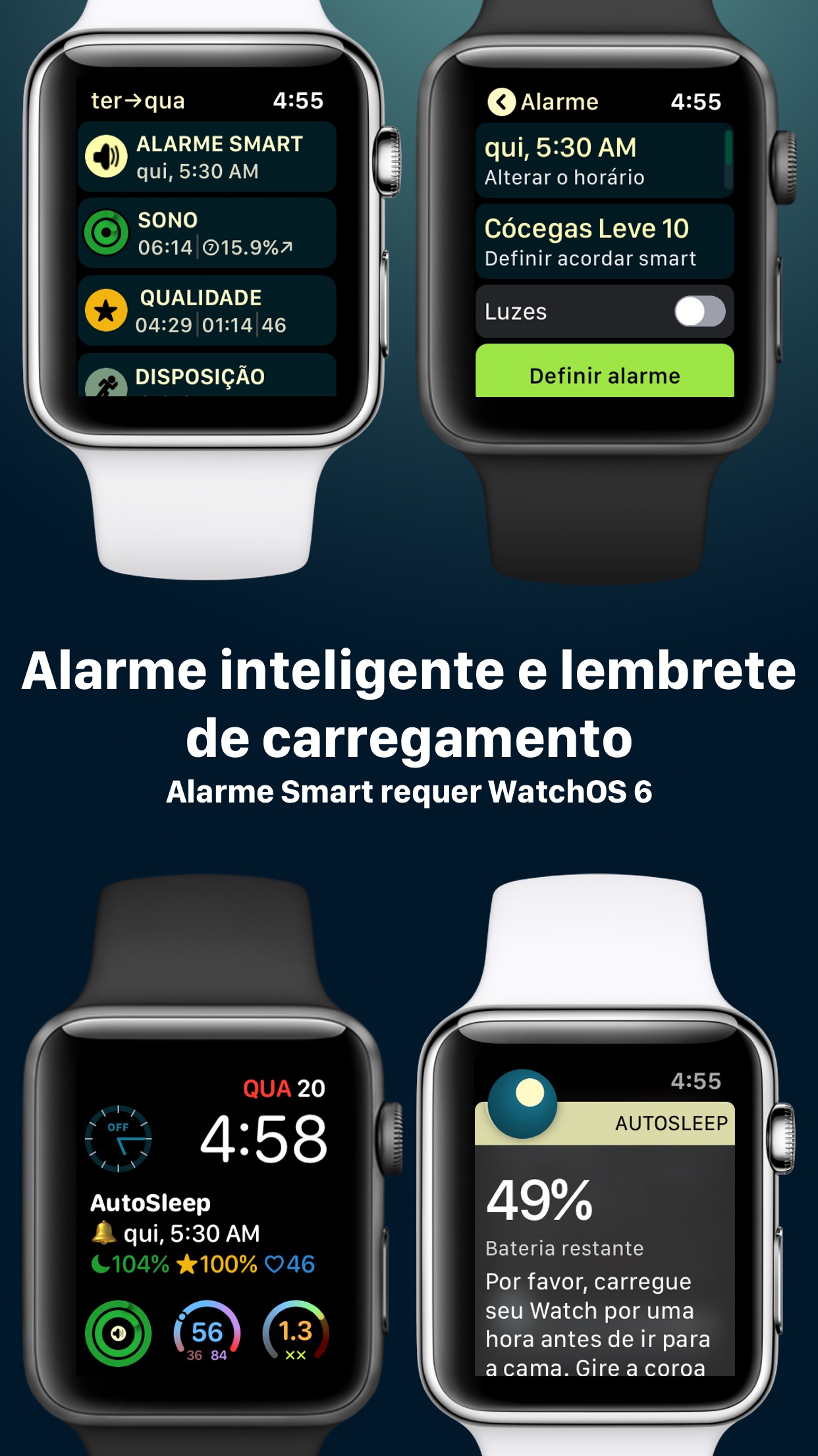 Screenshot do app AutoSleep. Monitore seu sono.
